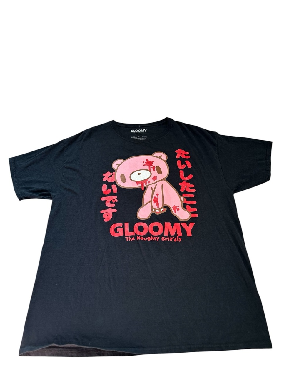 🆕Gloomy Pink Bear Graphic Tee - Black